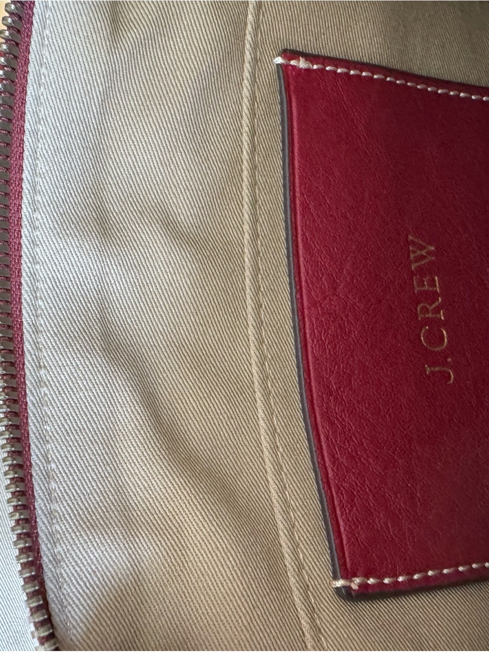 J.Crew Red leather crossbody with red and navy strap - Picture 2 of 12